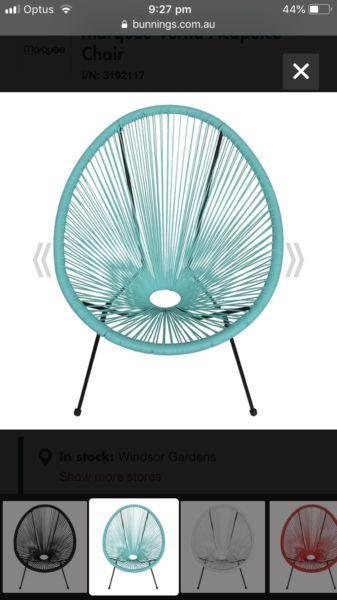 2x Stylish Outdoor Egg Chairs