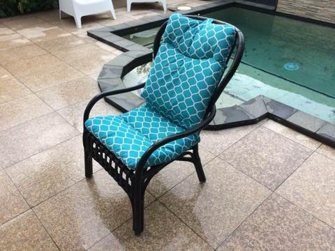 Cane Patio Chairs (Set of two with cushions)