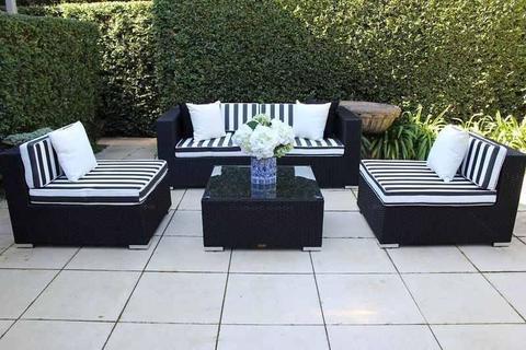 WICKER OUTDOOR LOUNGE SETTING,5 CONFIGURATIONS,EUROPEAN STYLING F