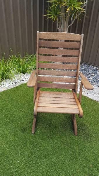 Fold up Jarrah chair, very sturdy very good condition, reduced