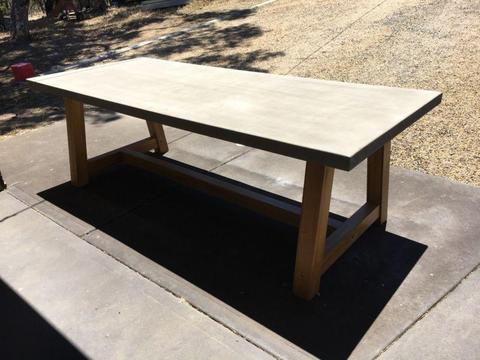 Concrete look outdoor dining table