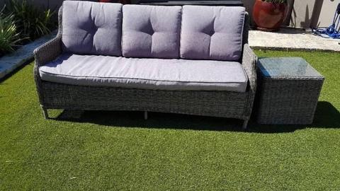 3 seater lounge and table, reduced $165 for both, vgc