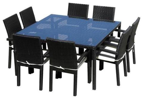 8 Seater Glass Top Outdoor Setting
