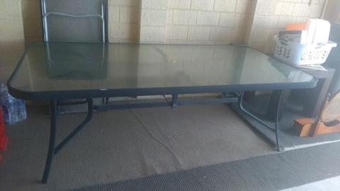 Glass top outdoor table