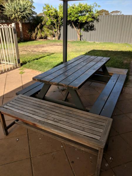 Picnic Table and separate end benches