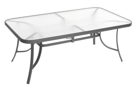 Quintessential outdoor table, 8 seater, tempered glass finish