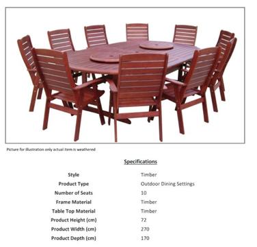 Montreal Outdoor setting 10 seater