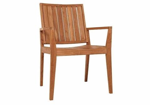 6 x Winton Outdoor Dining Chair - Natural Teak Wood new in boxes