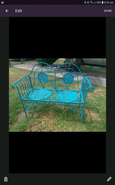 Vintage cast alloy decorative garden bench $50