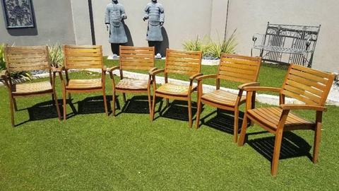 Set of 6 sturdy wood chairs, good condition, reduced $165 all