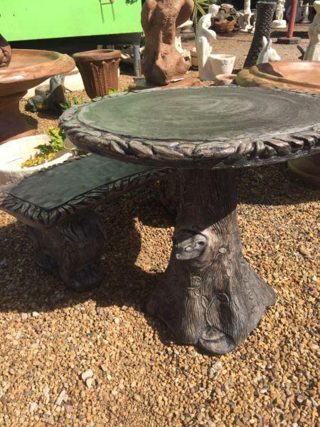 Concrete Outdoor Table Setting, Garden Statue