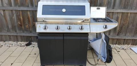 Cordon Bleu Deluxe BBQ on cart with side burner