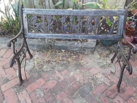Cast iron bench ends and backrest
