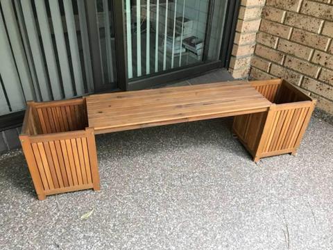 Outdoor wooden bench