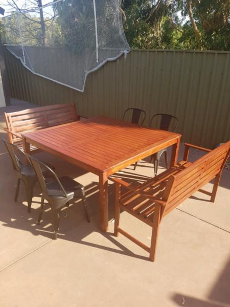 8 seater timber outdoor setting
