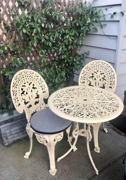 Cast Iron Outdoor table and chairs setting