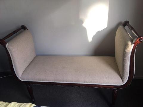 Old style long chair for bedroom or lounge area