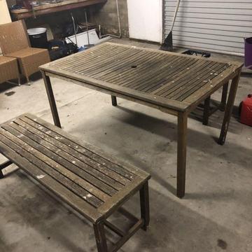 Outdoor table and benches - free to a good home