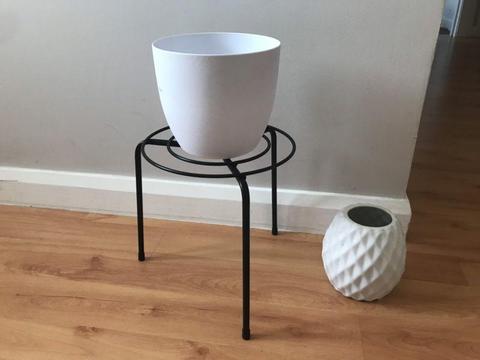 Pots and plant stand