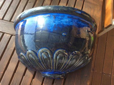 Blue wall pot
