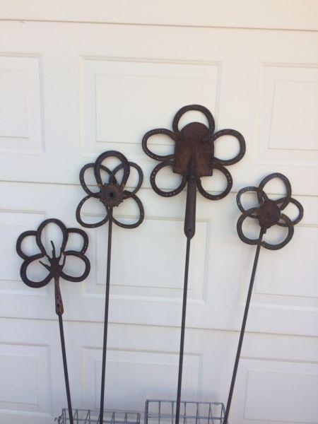 Cast iron garden art plant stakes supports
