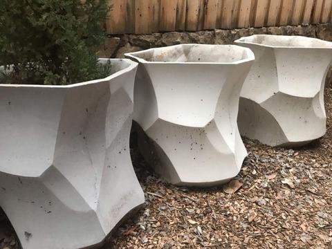 Large designer concrete pots