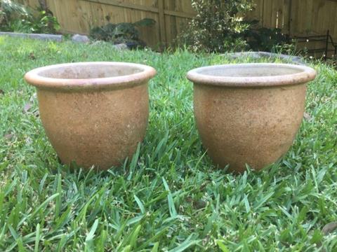 Small garden plant pots - terracotta like