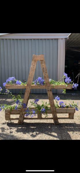 Handmade stand from recycled timber. Perfect for garden, vinyls etc