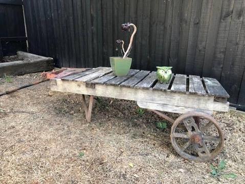 Rustic Garden Display Trolley/Coffee Table