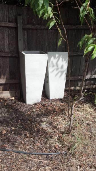 Glazed White Tall Tapered Feature Planter - not used, like new