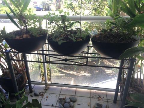 Balcony mini vegie and herb planter pots & stand