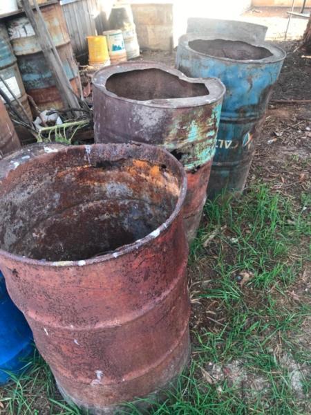 Free large rustic oil drums
