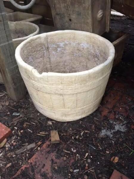 Pot Plants- 2 Ceramic Barrel Pots
