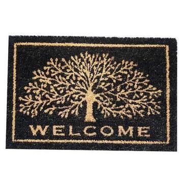 Welcome Tree Heavy Duty Doormat Outdoor 40cm x 60cm Black