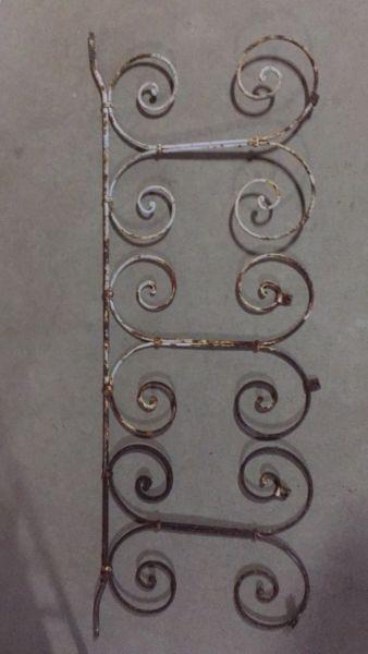 AWESOME 130x50cm RUSTIC PROVINCIAL WROUGHT IRON WALL WINDOW GATE PANEL