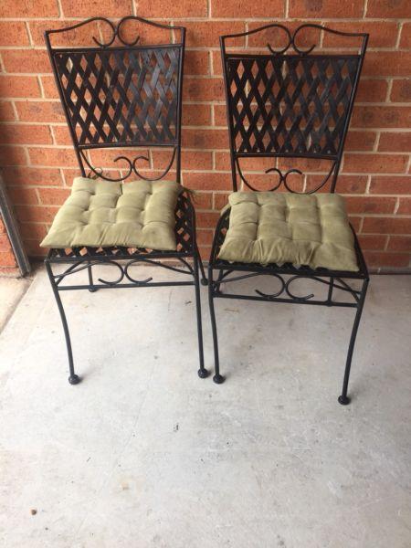 x 2 cast iron chairs