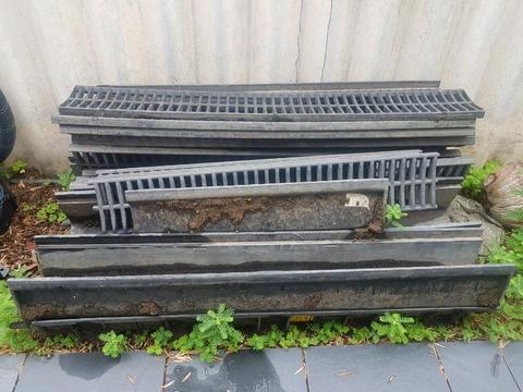 Gutter, drain, grate drainage for water