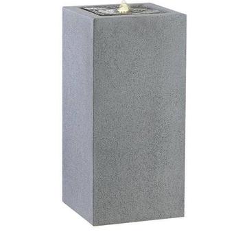 Grey Fibreglass Self Contained Water Feature with Pump and Light