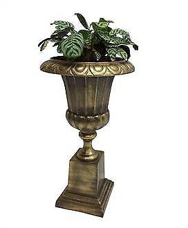 Rustic Industrial Outdoor Derby Urn with Scalloped Base