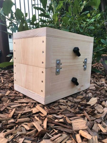Stingless Native Beehive Side Entry | Bare Timber | OATH Bee Hive