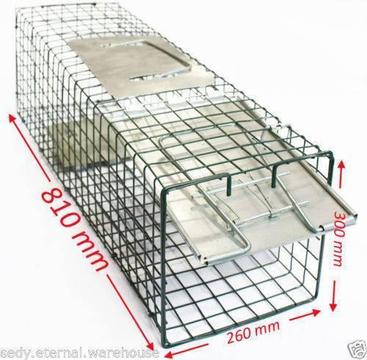 Large Iron Cage Humane Live Animal Trap Control POSSUM RABBIT RAT