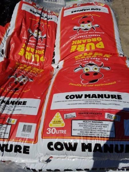 Cow Manure - Certified Organic 30 Litre Bags - Delivered