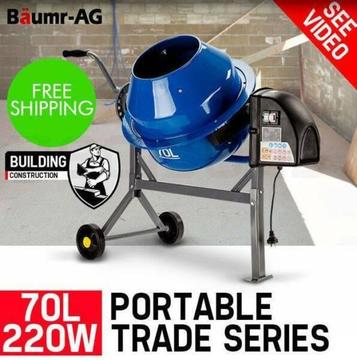Baumr-AG 70L Portable Cement Concrete Mixer Electric