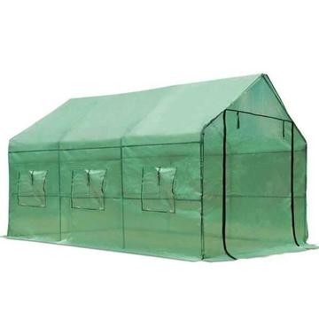 FREE MEL DEL-3.5x2M Sturdy Garden Greenhouse with Green PE Cover