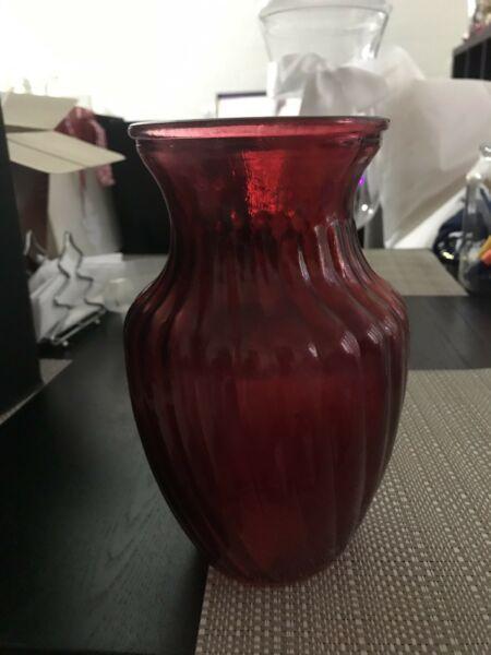Gorgeous medium size red vase
