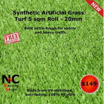 Synthetic Artificial Grass Turf 5 sqm Roll - 20mm