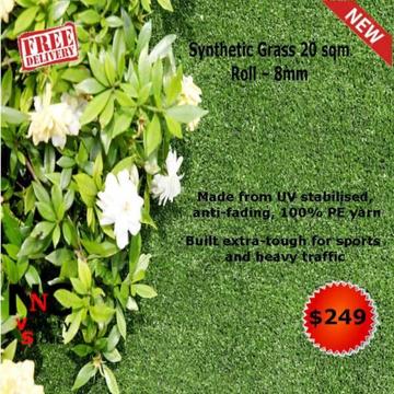 Synthetic Grass 20 sqm Roll - 8mm