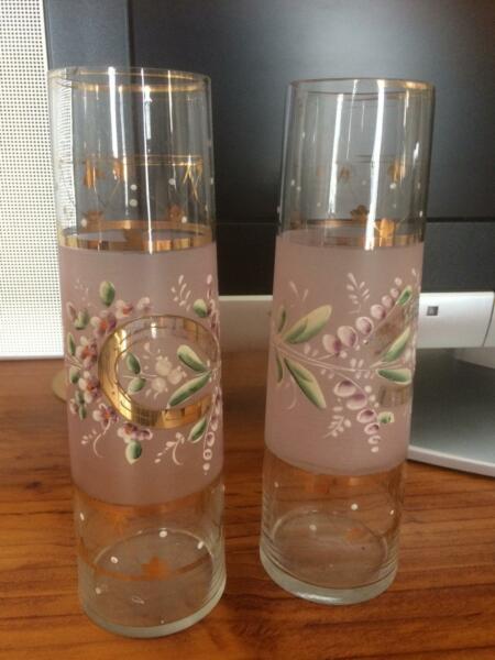 Vases x 2 hand painted
