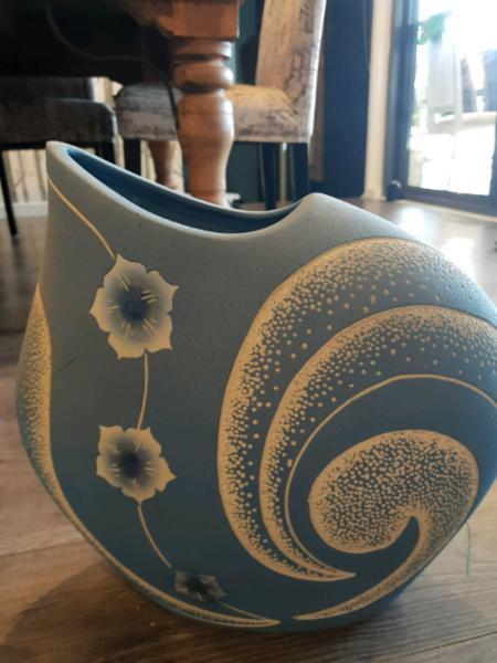 Blue pottery vase