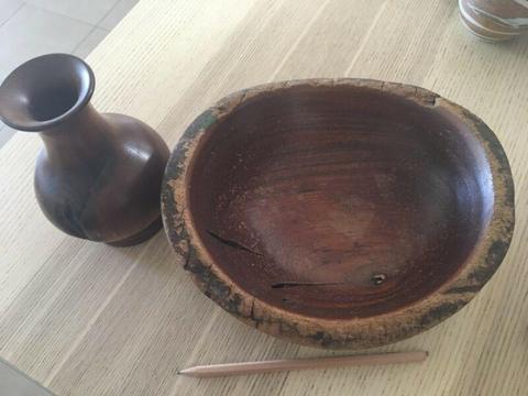 Red cedar bowl & vase